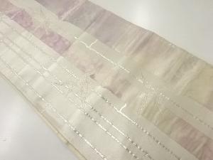 アンティーク　竹笹模様織出し袋帯（材料）